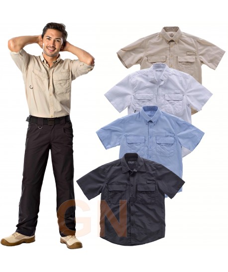 Camisa manga corta con bolsillos transpirable