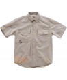 Camisa manga corta con bolsillos transpirable color beige
