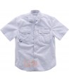 Camisa manga corta con bolsillos transpirable color blanca