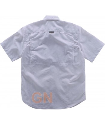 Camisa manga corta con bolsillos transpirable color blanca