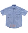Camisa manga corta con bolsillos transpirable color celeste
