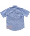 Camisa manga corta con bolsillos transpirable color celeste