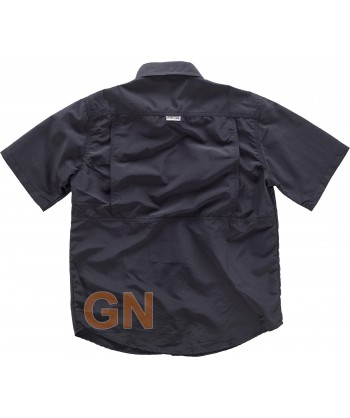Camisa manga corta con bolsillos transpirable color negra