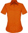 Camisa de manga corta con bolsillo para mujer. Color naranja