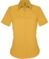 Camisa de manga corta con bolsillo para mujer. Color amarilla