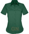 Camisa de manga corta con bolsillo para mujer. Color verde bosque