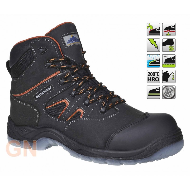 Bota de seguridad S3 no metálica, con membrana impermeable y transpirable