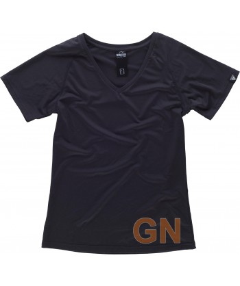 Camiseta deportiva ajustada para mujer color negro