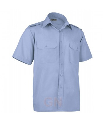 Camisa manga corta vigilante jurado color celeste