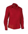 Camisa para mujer de manga larga con bolsillo color rojo