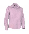 Camisa para mujer de manga larga con bolsillo color rosa