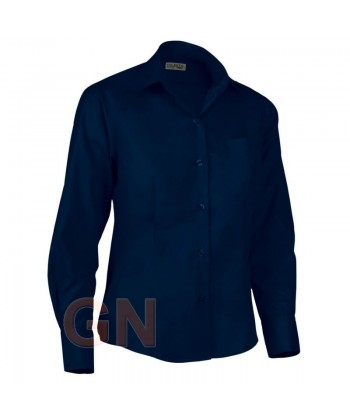 Camisa para mujer de manga larga con bolsillo color negro