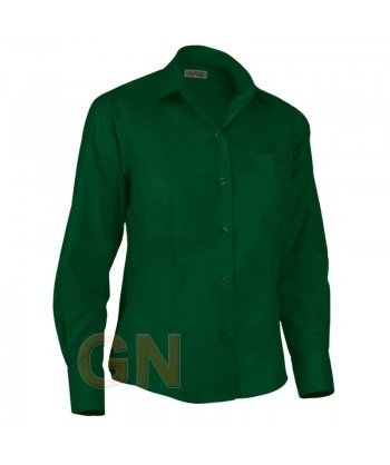 Camisa de manga larga con bolsillo  -Mujer-