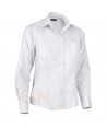 Camisa para mujer de manga larga con bolsillo color blanca