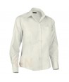 Camisa para mujer de manga larga con bolsillo color marfil