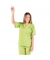 Casaca sanitaria unisex cuello pico color pistacho