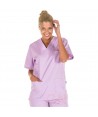 Casaca sanitaria unisex cuello pico color lila