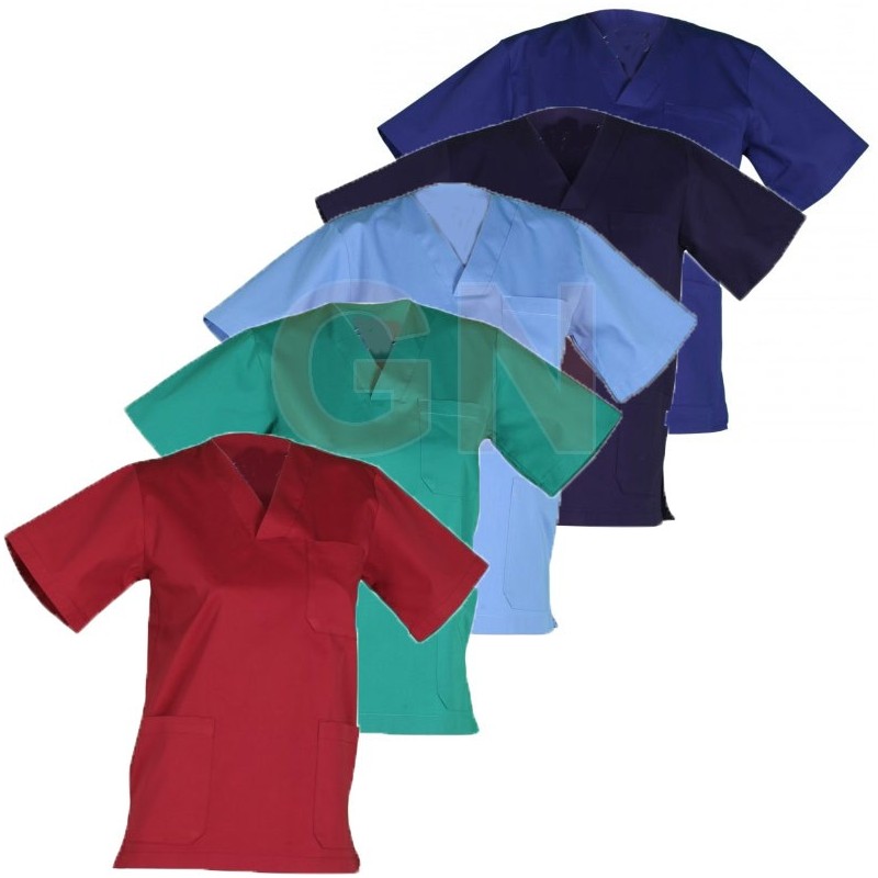 Casaca sanitaria unisex cuello pico colores