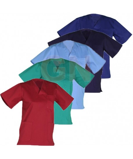 Casaca sanitaria unisex cuello pico colores