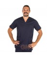 Casaca sanitaria unisex cuello pico color marino