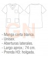 Casaca sanitaria unisex cuello pico