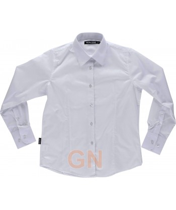 Camisa entallada de mujer con manga larga color blanco