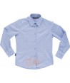 Camisa entallada de mujer con manga larga color celeste