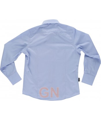 Camisa entallada de mujer con manga larga color celeste