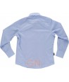 Camisa entallada de mujer con manga larga color celeste