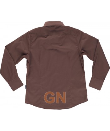 Camisa entallada de mujer con manga larga color marrón