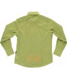 Camisa entallada de mujer con manga larga color verde pistacho