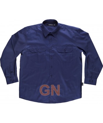 Camisa manga larga con dos bolsillos para hombre color marino
