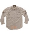 Camisa manga larga transpirable tipo safari color beige