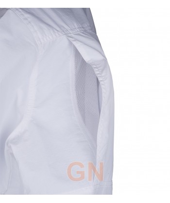 Camisa manga larga transpirable tipo safari color blanca