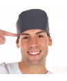 Gorro sanitario liso de microfibra con gomas o tiras color gris marengo