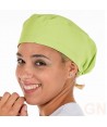 Gorro sanitario liso de microfibra con gomas o tiras. Color pistacho