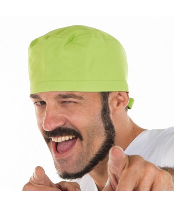 Gorro sanitario liso de microfibra con gomas o tiras. Color pistacho