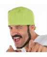 Gorro sanitario liso de microfibra con gomas o tiras. Color pistacho