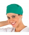 Gorro sanitario liso de microfibra con gomas o tiras. Color verde