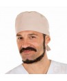 Gorro sanitario liso de microfibra con gomas o tiras. Color arena
