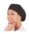 Gorro sanitario liso de microfibra con gomas o tiras. Color negro