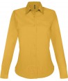 Camisa de manga larga con bolsillo para mujer, color amarillo