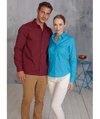 Camisa de manga larga con bolsillo para mujer