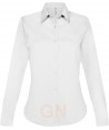 Camisa de manga larga con bolsillo para mujer, color blanco