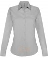 Camisa de manga larga con bolsillo para mujer, color color platta