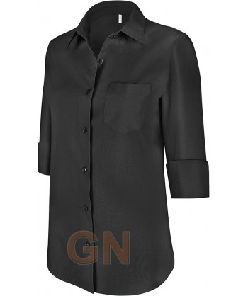 Camisa de manga 3/4 para mujer color negra