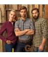 Camisa manga larga a cuadros para hombre