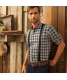 Camisa manga larga a cuadros para hombre