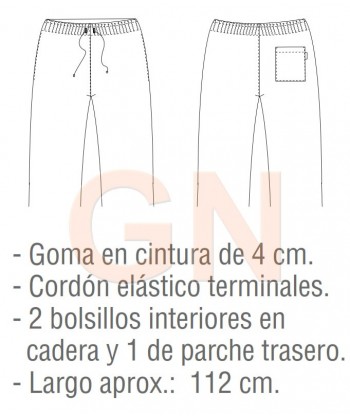 Pantalón con gomas, cordón y bolsillos -Unisex-
