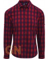 Camisa manga larga estampado de  cuadros mujer